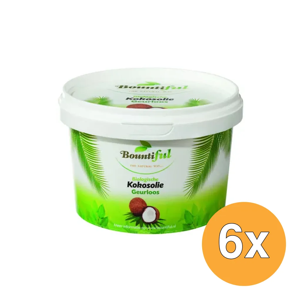 6x Bountiful Kokosolie Geurloos Bio (500 ml)