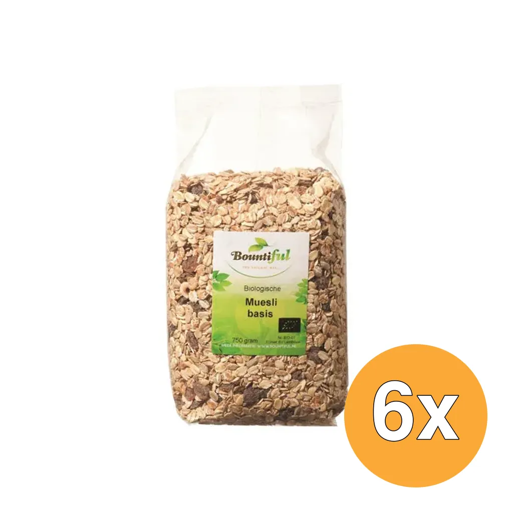 6x Bountiful Muesli Basis Bio (750 gr)