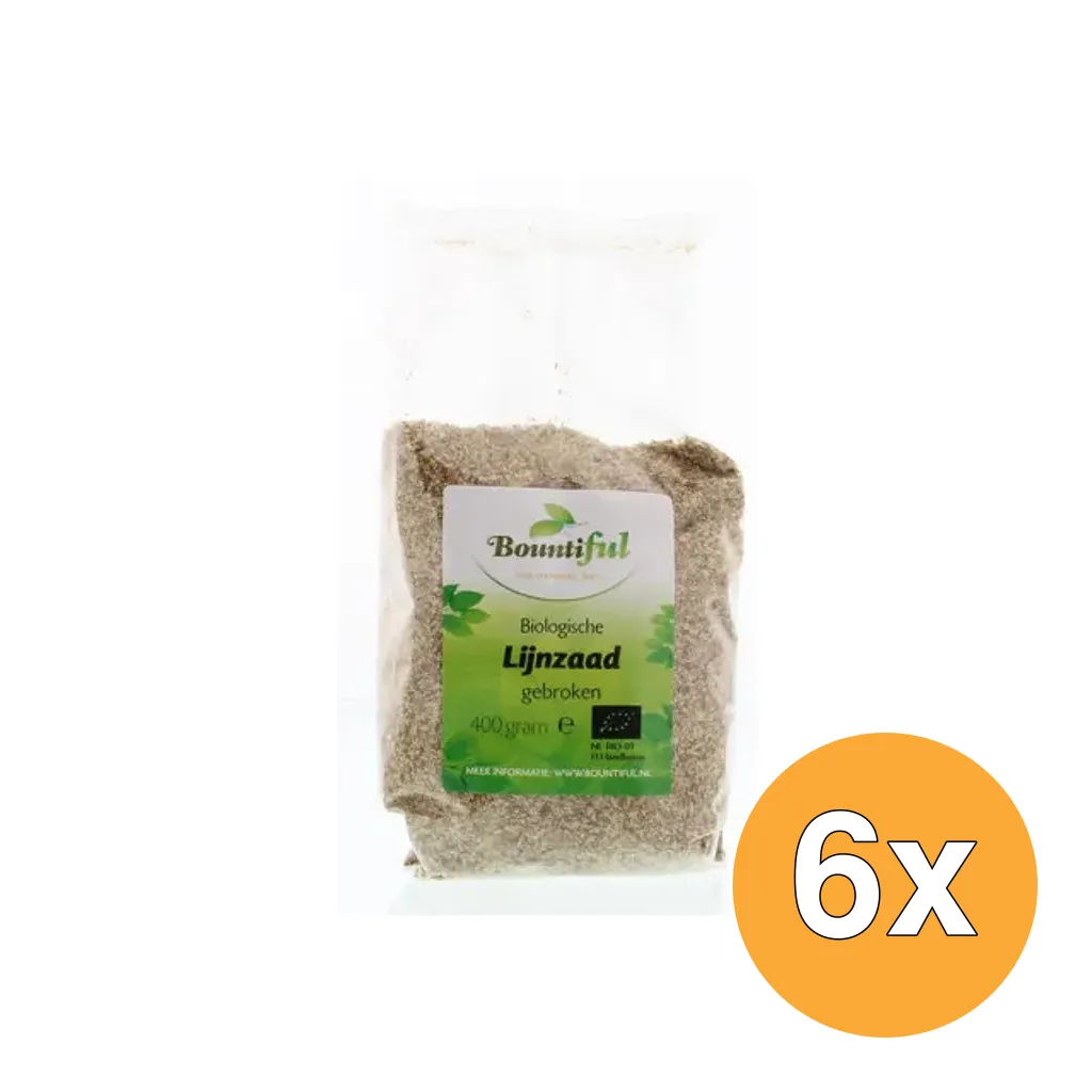 6x Bountiful Lijnzaad Gebroken Bio (400 gr)