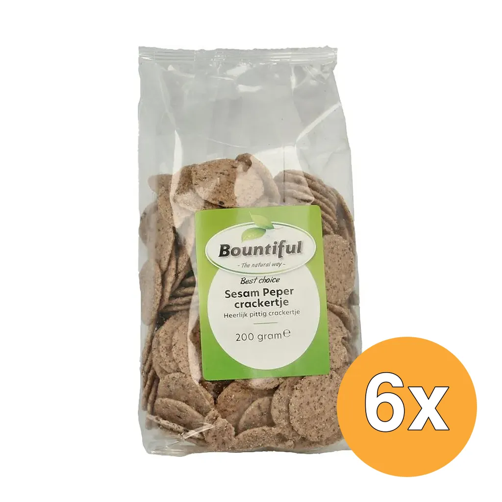 6x Bountiful Sesame Pepper Cracker (200 gr)