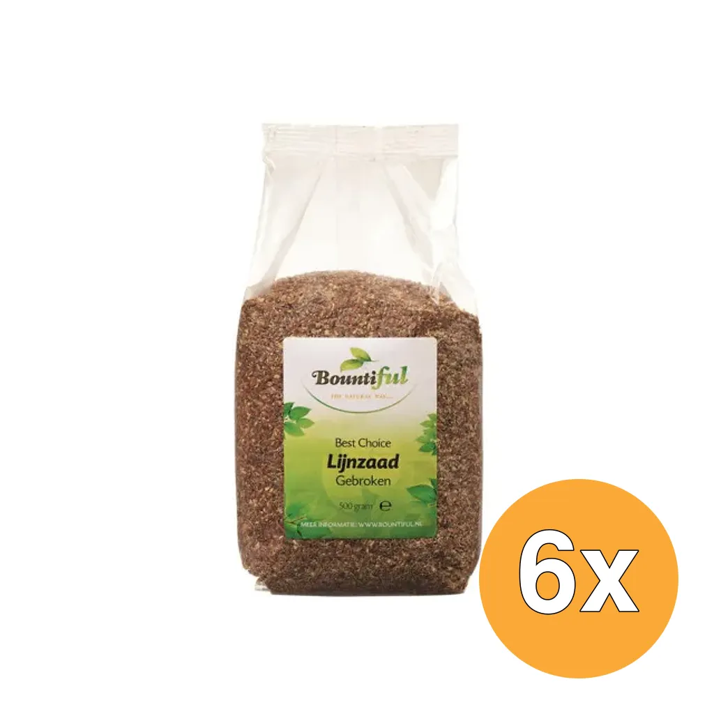 6x Bountiful Lijnzaad Gebroken (500 gr)