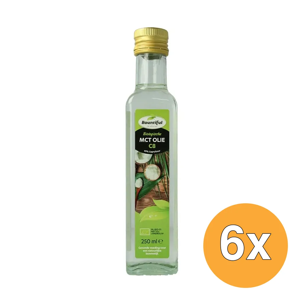6x Bountiful Mct Olie Coconut Pure - 99% Caprylic Bio (250 ml)