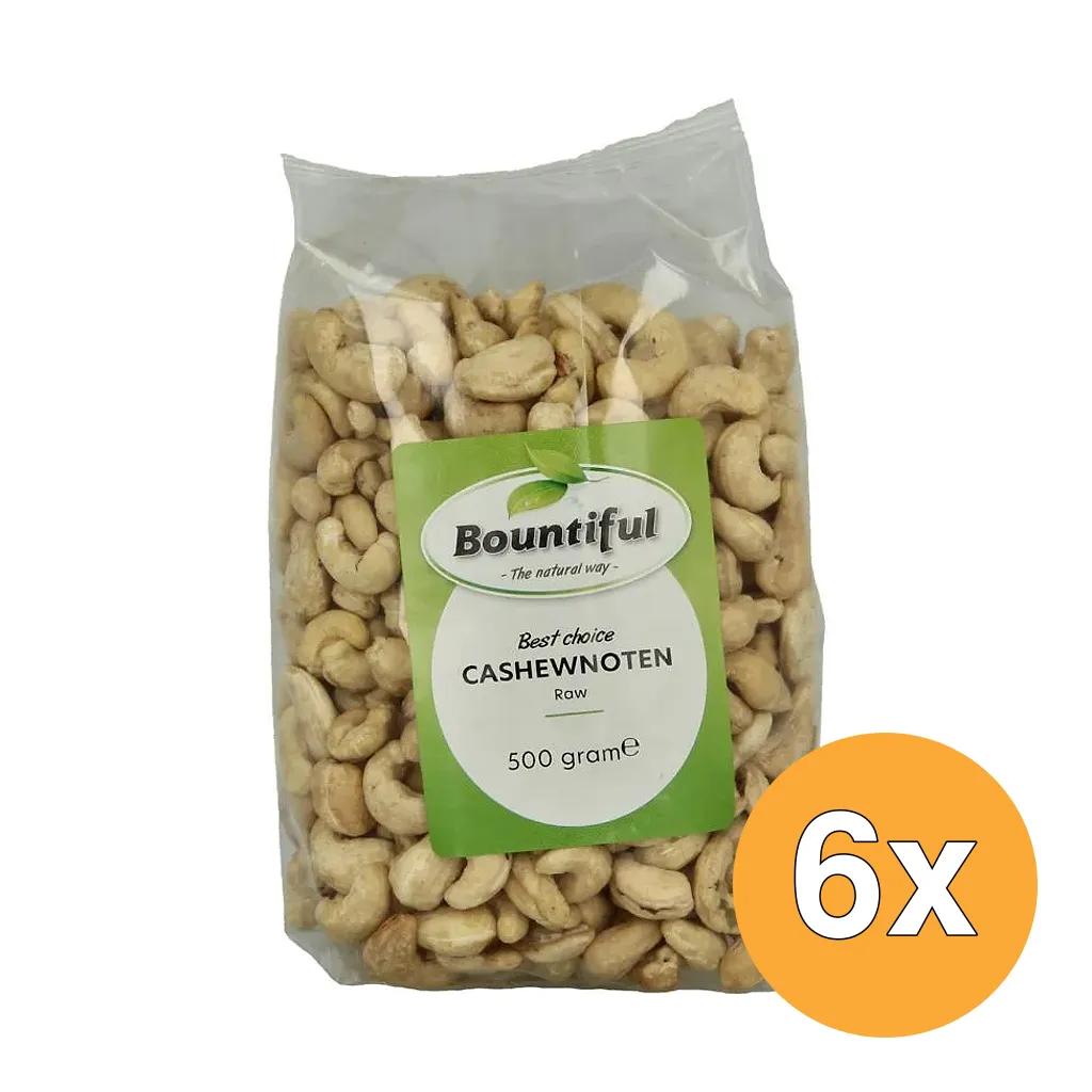 6x Bountiful Cashewnoten (500 gr)