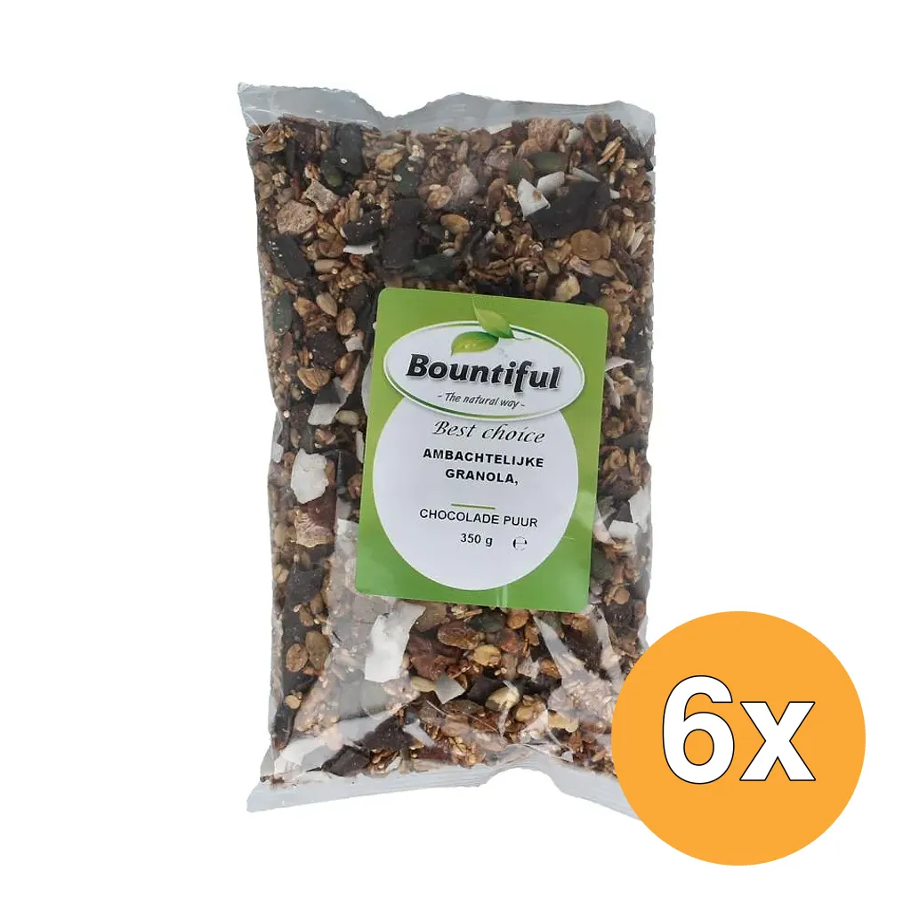 6x Bountiful Ambachtelijke Granola Chocola Puur (350 gr)