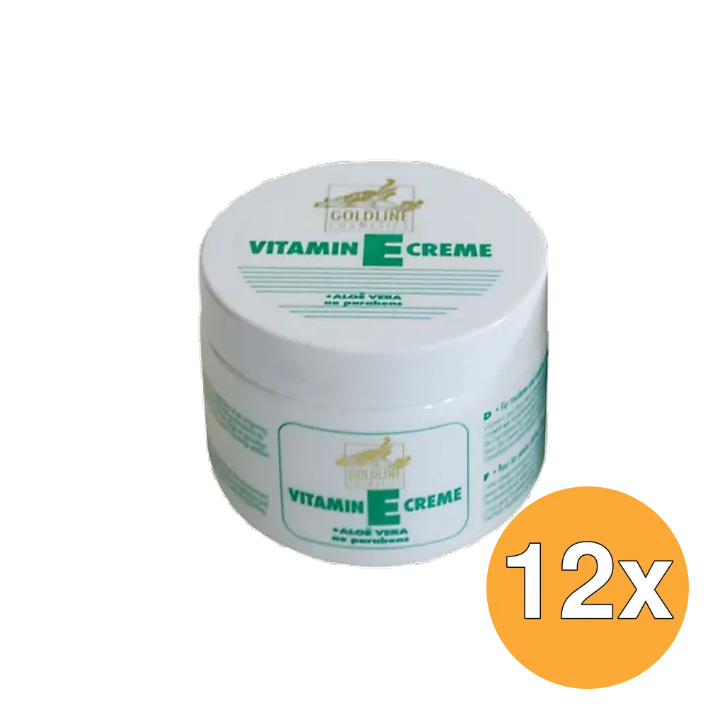 12x Goldline Vitamine E Creme Gevoelige Huidgroen (250 ml)