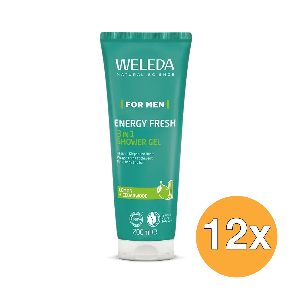12x WELEDA Men energy fresh douchegel 2 in 1 (200 ml)