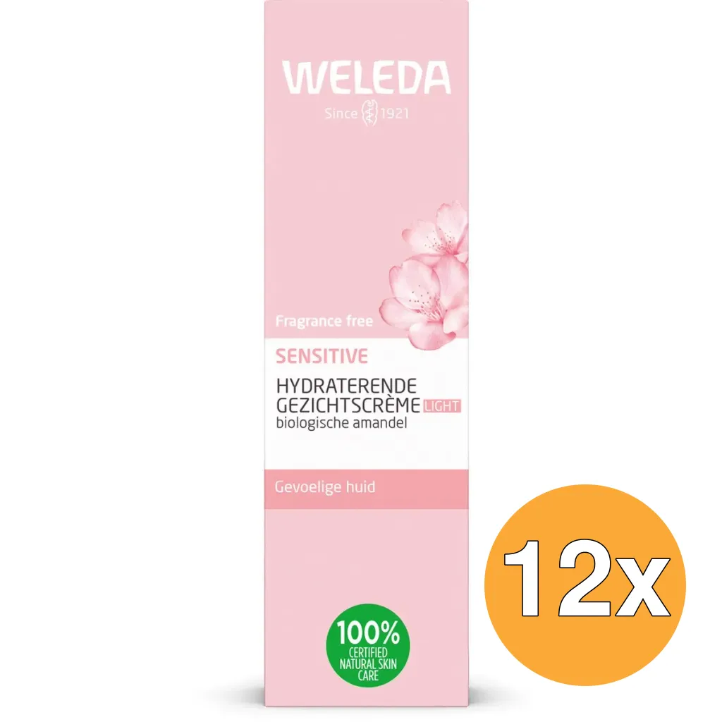 12x Weleda Sensitive Hydraterende Gezichtscreme Light (30 ml)