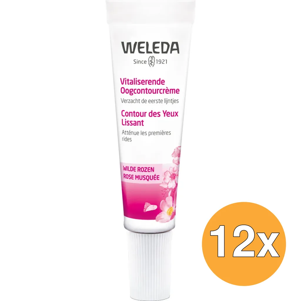12x WELEDA Wilde rozen vitaliserende oogcontourcreme (10 ml)