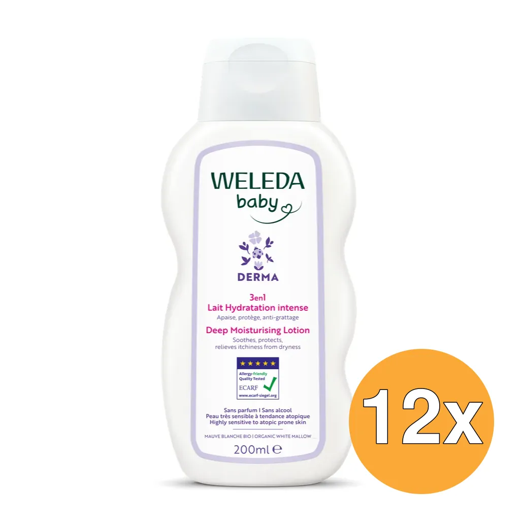 12x WELEDA Baby Derma 3 in 1 Hydraterende Bodylotion (200 ml)