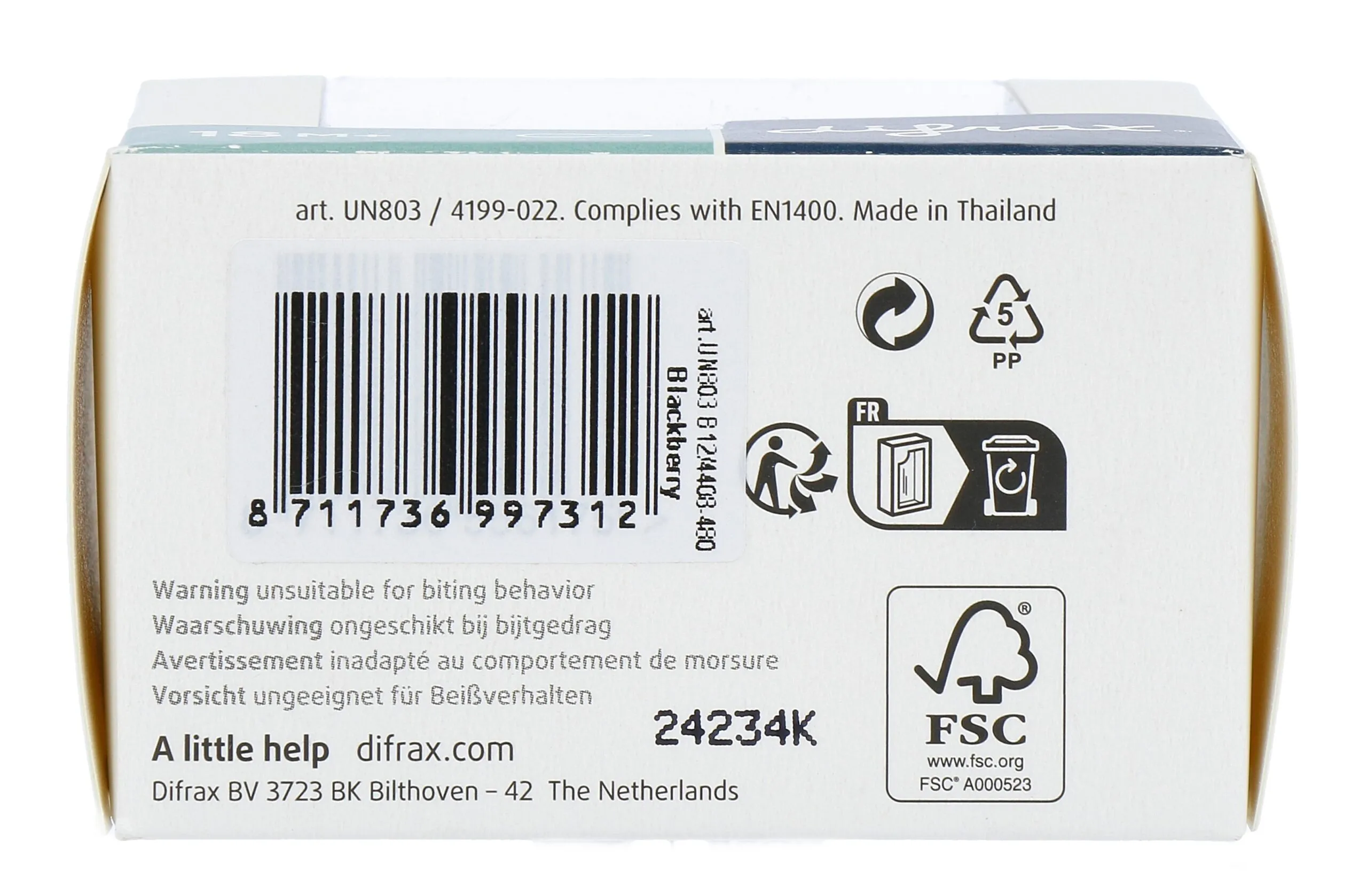 Difrax Fopspeen Natural 18 maand Blackbrry (1 stuk) - image 2