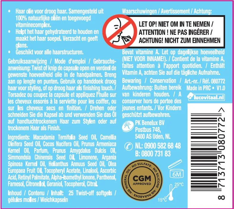 Lucovitaal Leave-in Serum Vitamine - Droog Haar (25 twist capsules)
