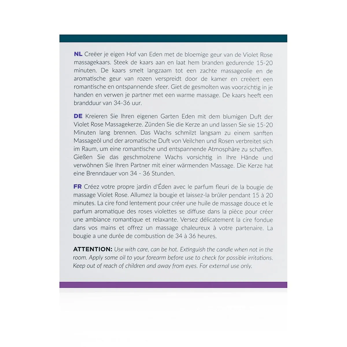 Exotiq Massagekaars Violet Rose (200 gr) - image 4