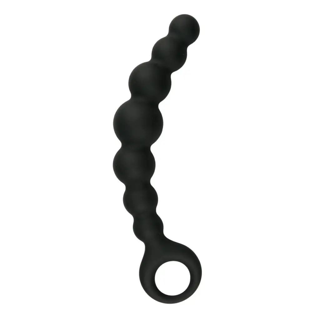 Easytoys Anal Collection Zwarte anale plug met kralen (1 stuk)