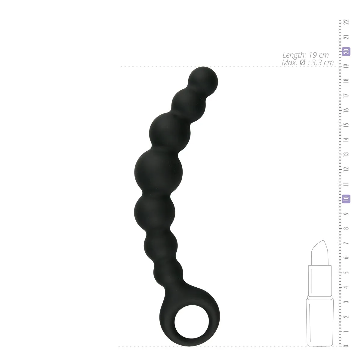 Easytoys Anal Collection Zwarte anale plug met kralen (1 stuk) - image 4