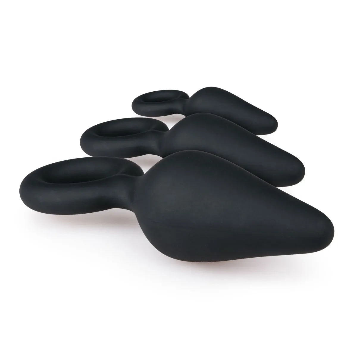 Easytoys Anal Collection Zwarte buttplugs met trekring - setje (3 stuks) - image 2