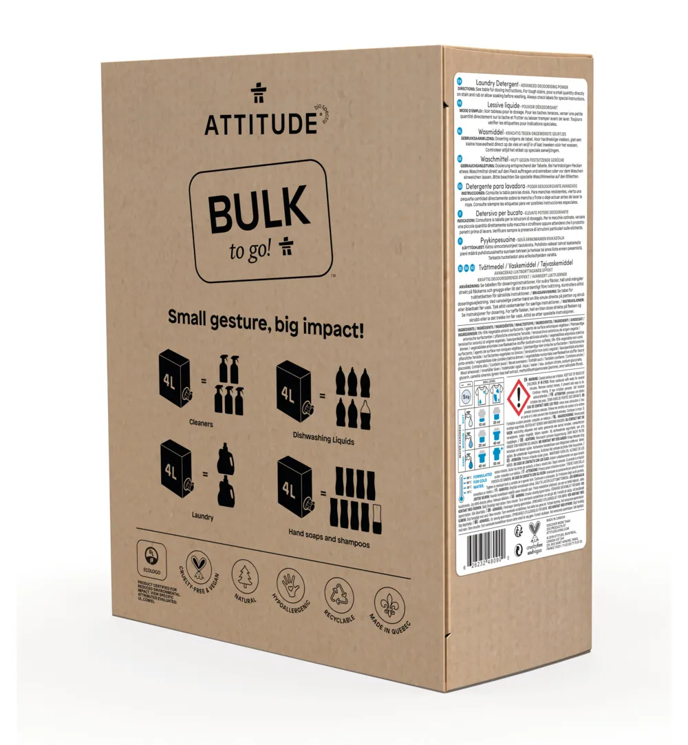 Attitude Nature+ Bulk2Go Vloeibaar Wasmiddel 160 Beurten Wild Flowers (4000 ml) - image 2