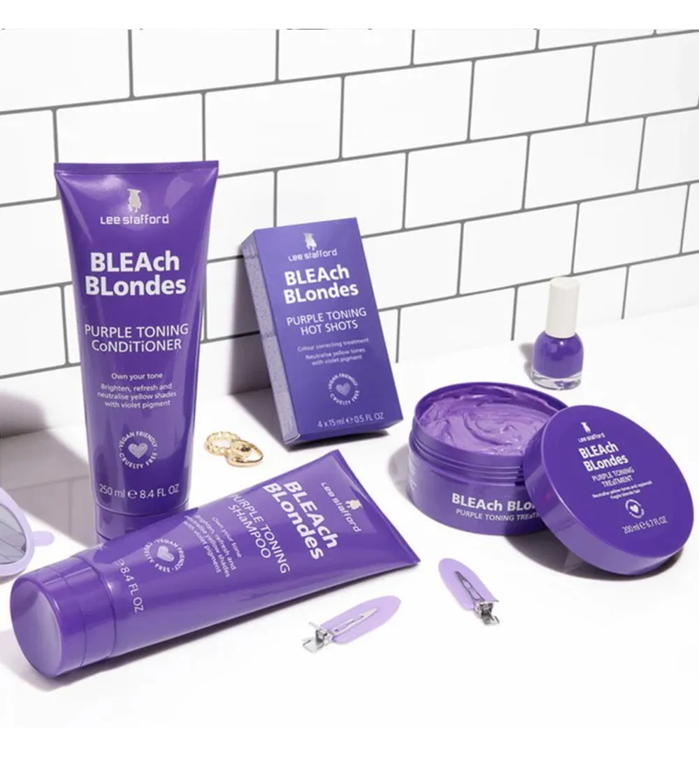 Lee Stafford Bleach blondes purple toning shampoo (250 ml) - image 3