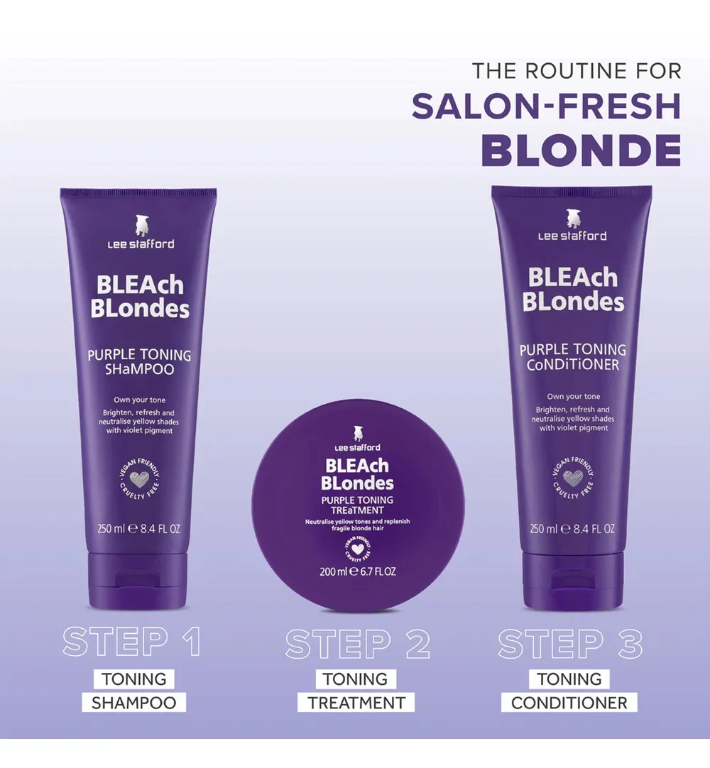 Lee Stafford Bleach blondes purple toning shampoo (250 ml) - image 4