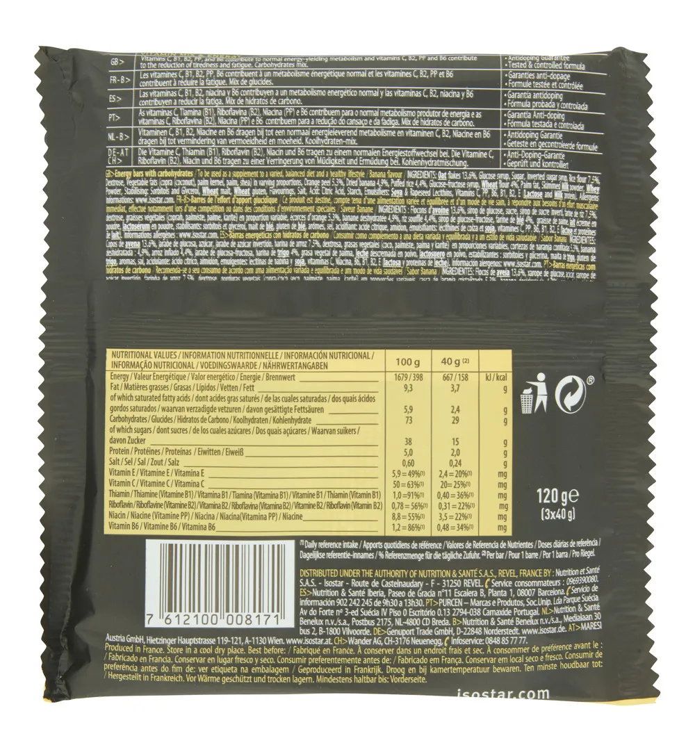 Isostar Reep Banaan (3 x 40 gr)