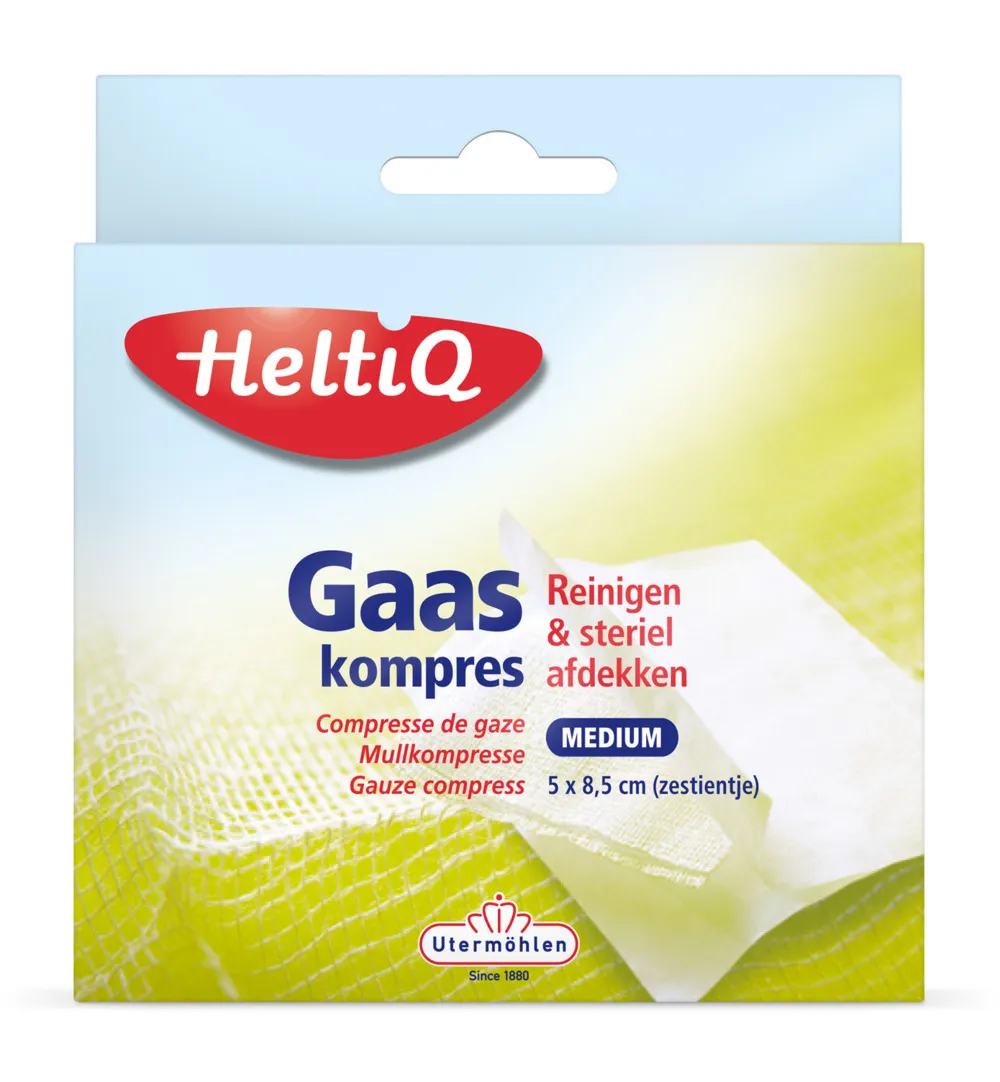 Heltiq Gaaskompres 8.5 x 5 cm zestientje (16 stuks)