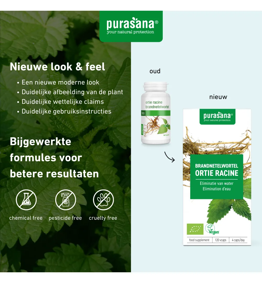 Purasana Brandnetelwortel/Ortie Racine Vegan Bio (120 vega capsules) - image 7