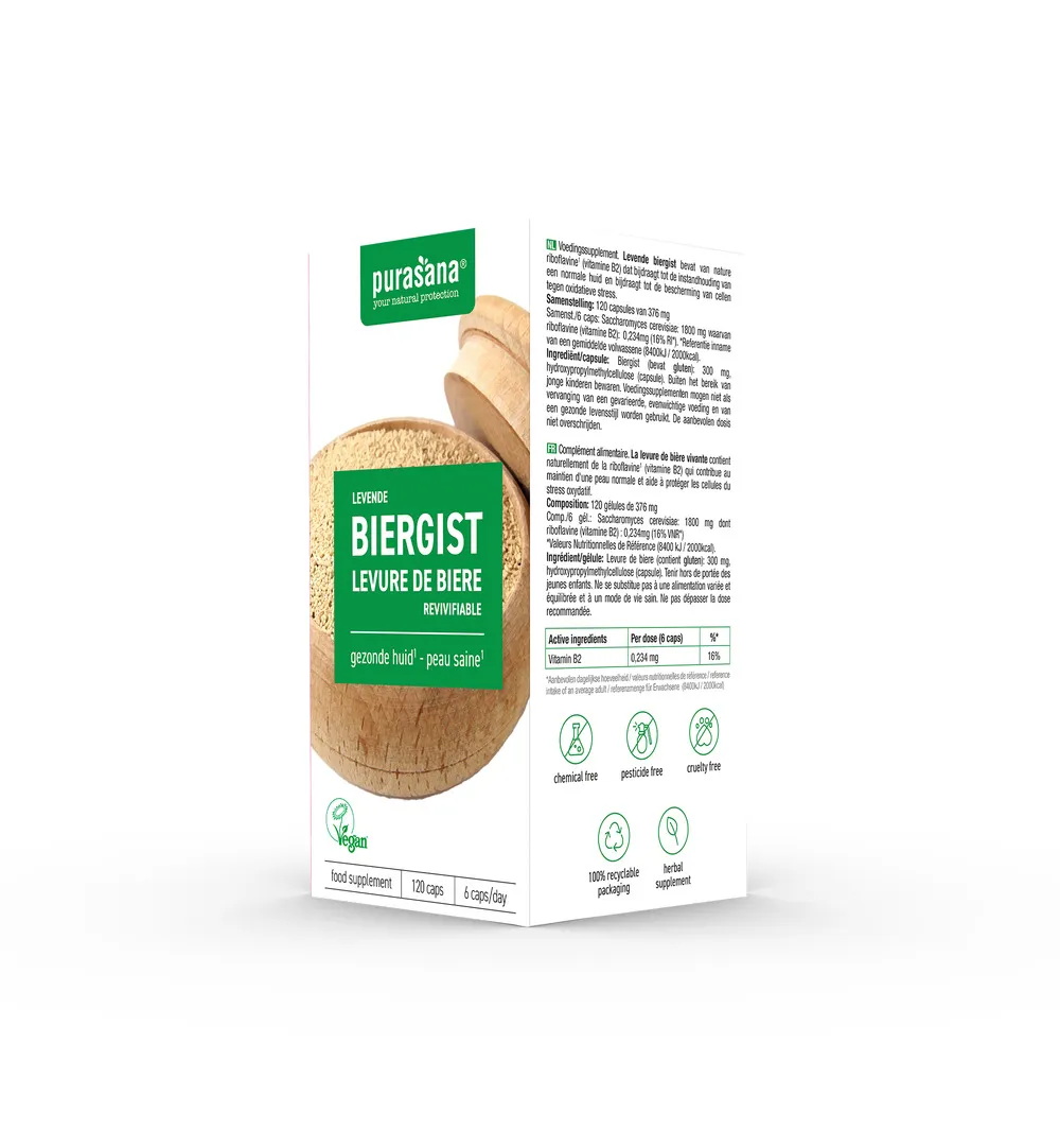 Purasana Levende Biergist/Levure De Biere Revivifiable (120 capsules) - image 4