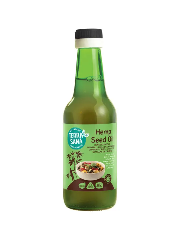 Terrasana Raw Hennep Olie Koudgeperst In Glas Bio (250 ml)