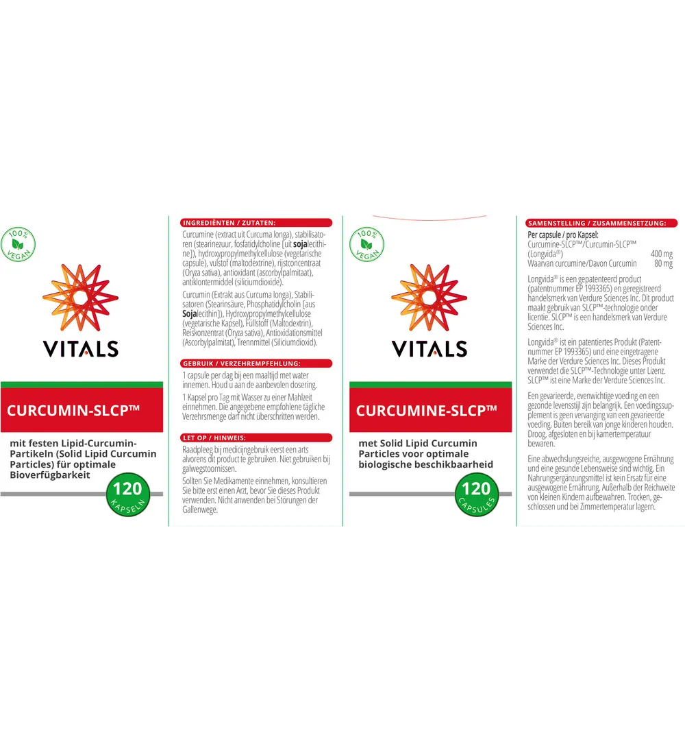 Vitals Curcumine SLCP (120 capsules) - image 3