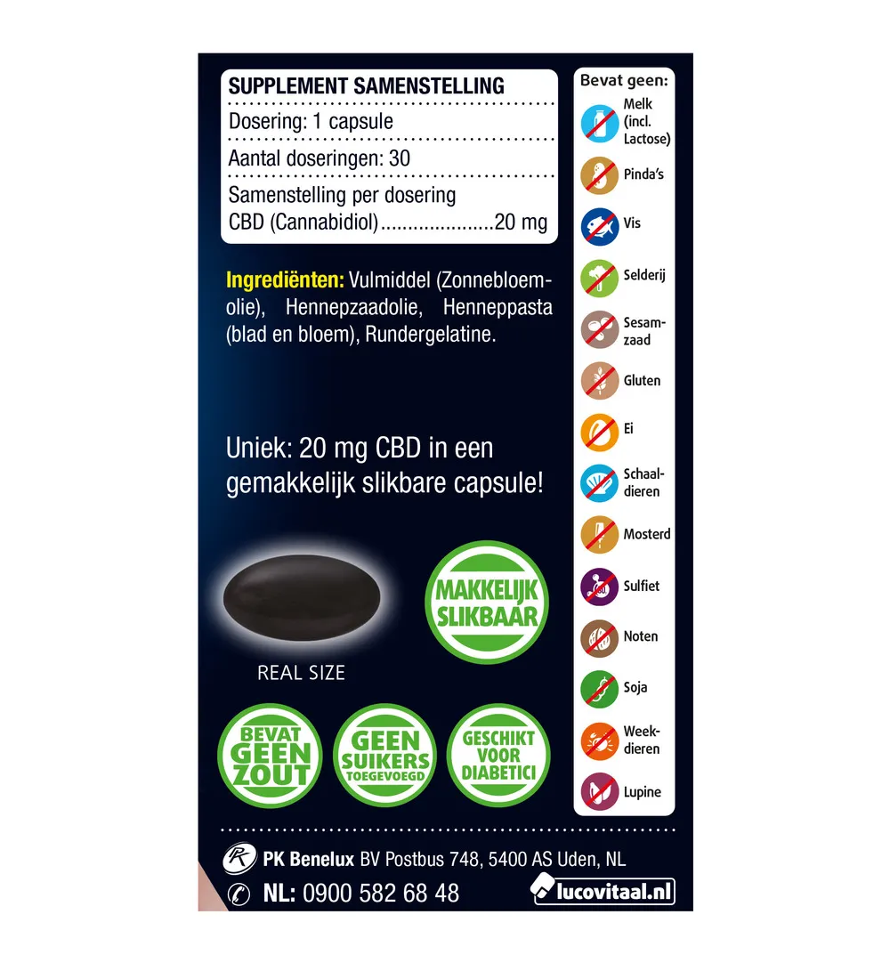 Lucovitaal CBD 20mg (30 capsules) - image 2