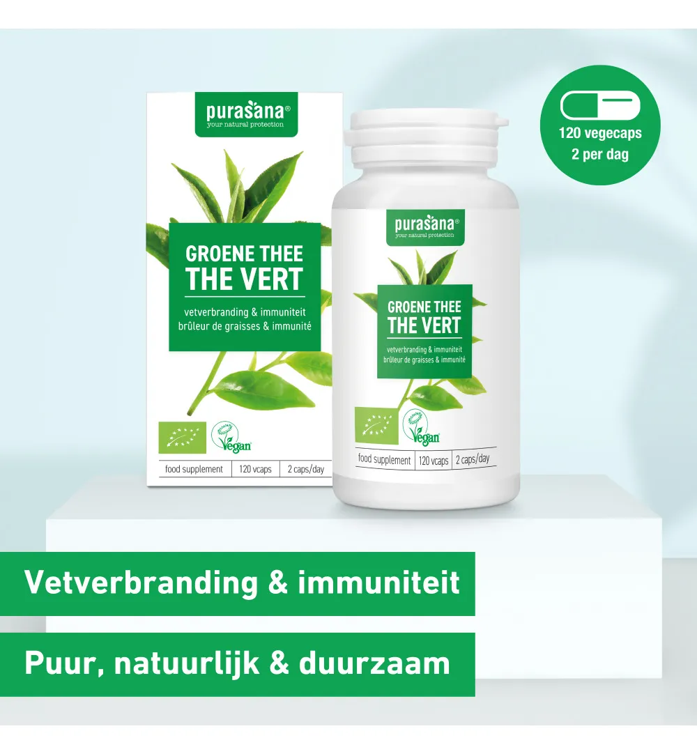 Purasanagroene Thee Extract - Vegan Bio (120 vega capsules) - image 2