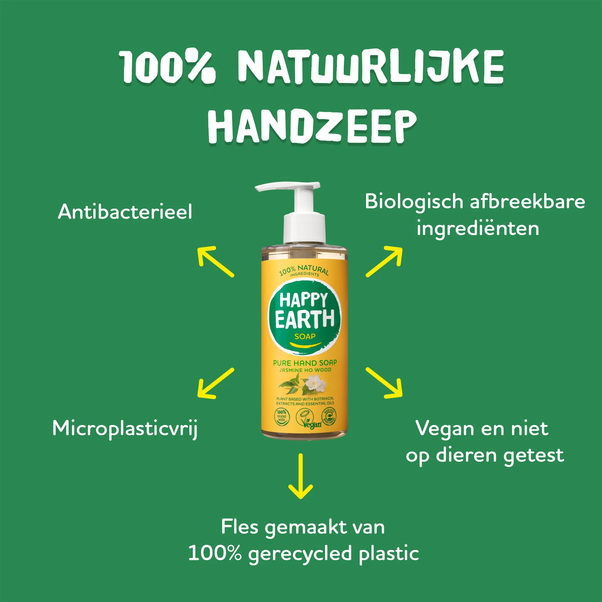 Happy Earth Handzeep Jasmine Ho Wood (300 ml) - image 2