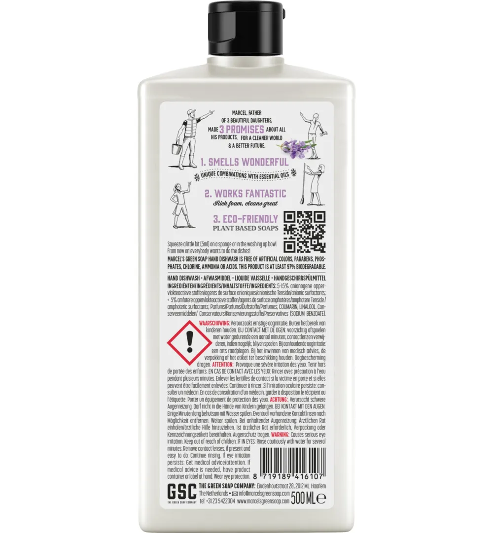 Marcel's Green Soap Afwasmiddel lavendel & rozemarijn (500 ml)