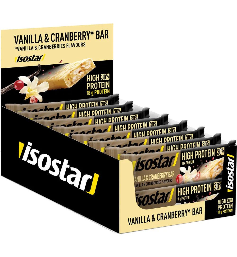 Isostar High Protein Bar Vanilla Cranberry (1 stuk)