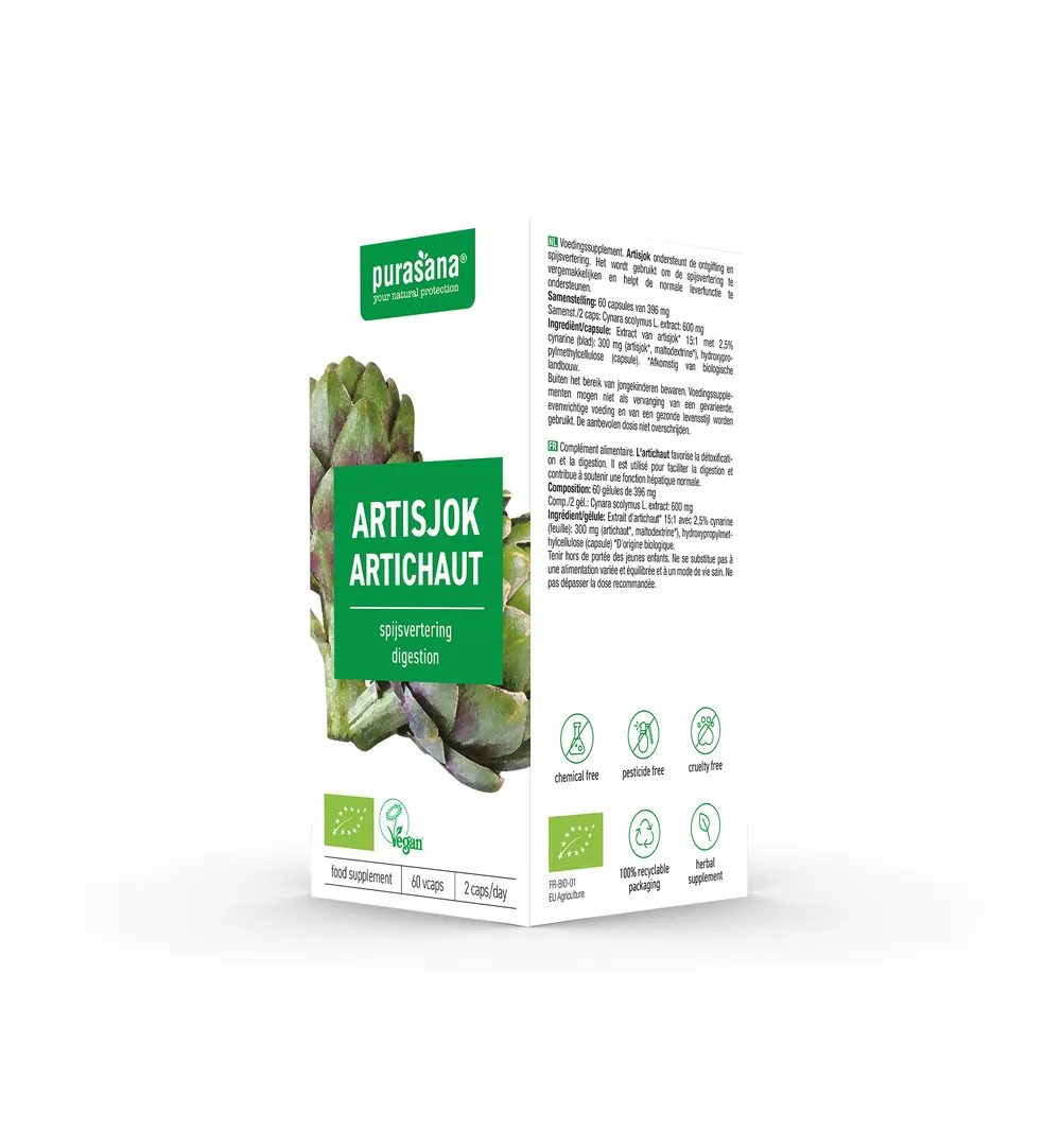 Purasana Artisjok Extract 300 mg (60 vega capsules) - image 4
