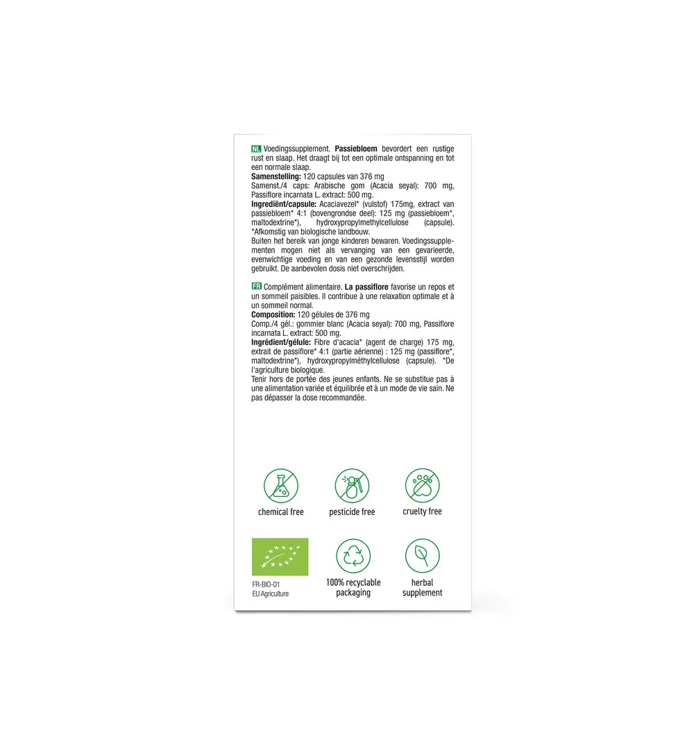Purasana Passiebloem capsules 125 mg 120 (120 vega capsules) - image 2