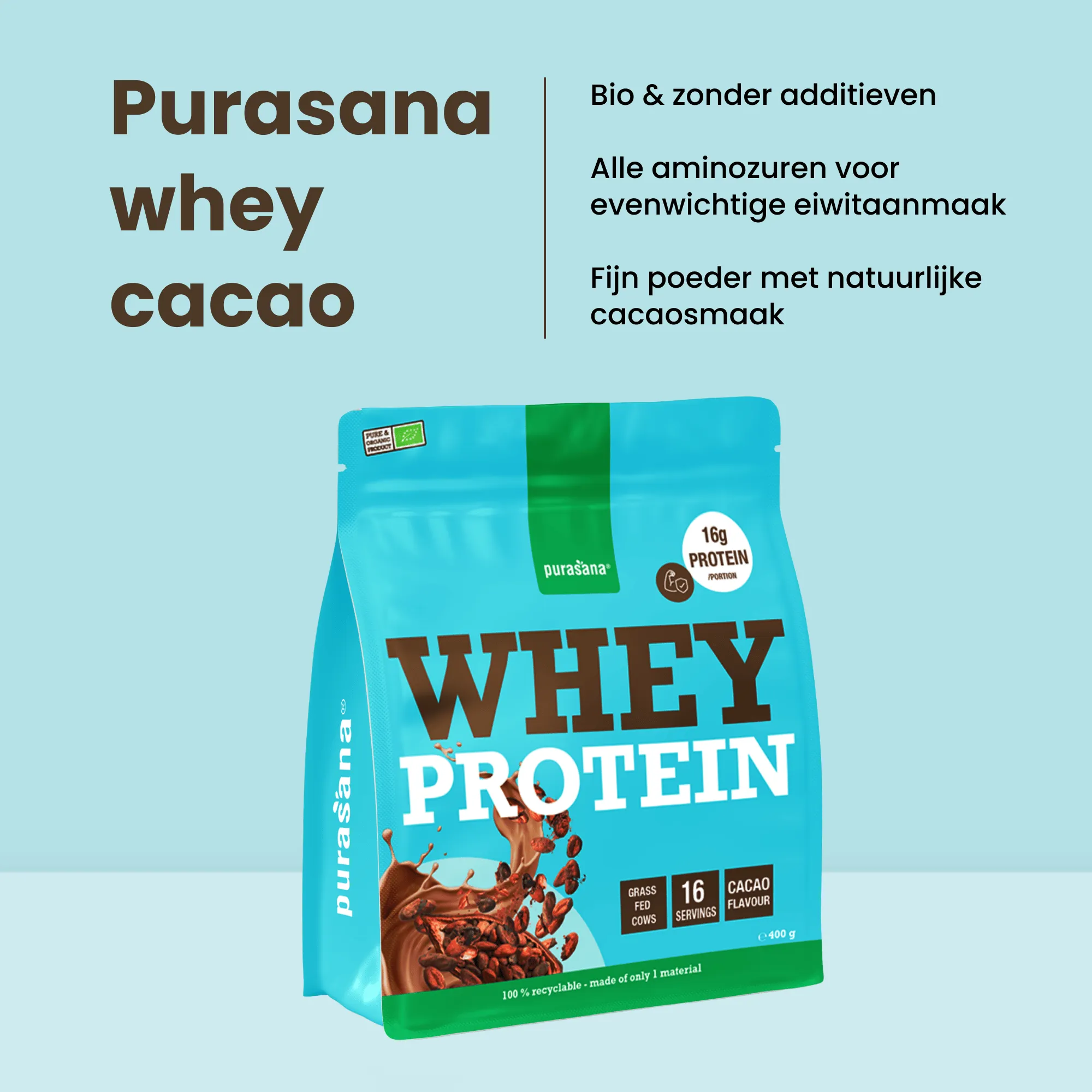 Purasana Whey Proteine Cacao Bio (400 gr) - image 8