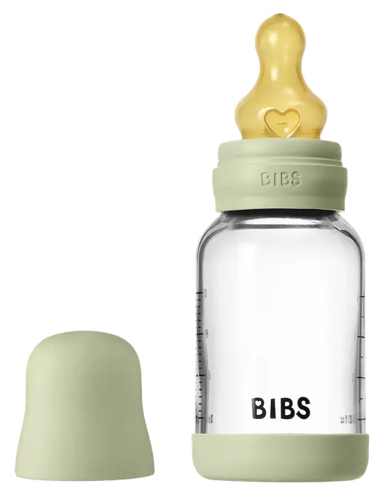 Bibs Glas Latex Slow Flow Babyfles 0+ Maanden Sage (1 stuk) - image 2