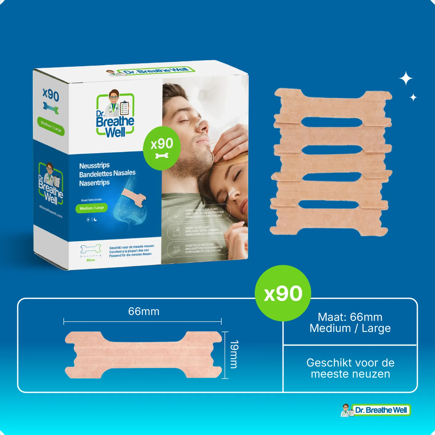 Dr. Breathe Well Neusstrips Medium/large (90 stuks) - image 2