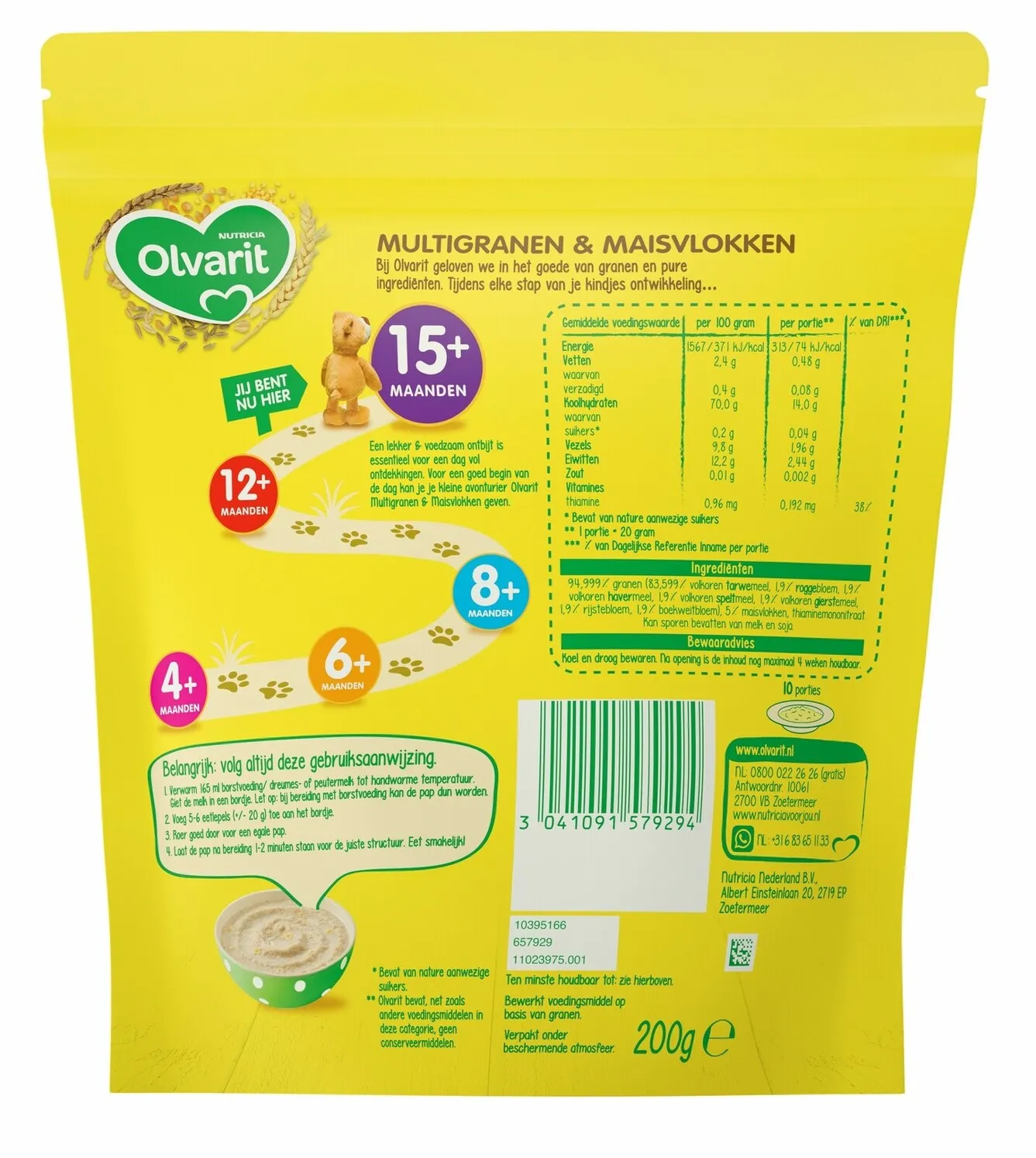 Olvarit 15m+ Multigranen & Maisvlokken (200 gr)