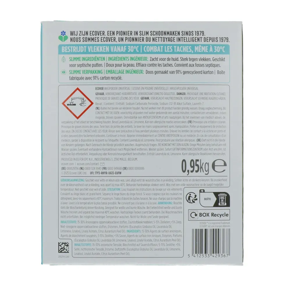 Ecover Waspoeder Universeel Lavendel & Eucalyptus (950 gr) - image 2