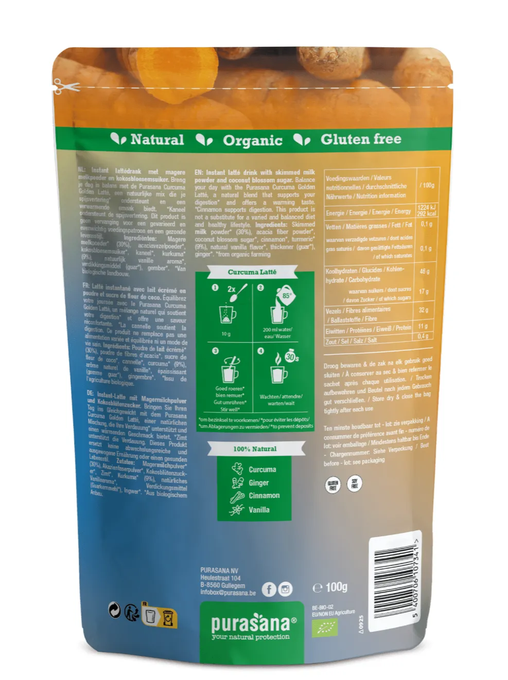 Purasana Curcuma Latté Poeder (100 gr)