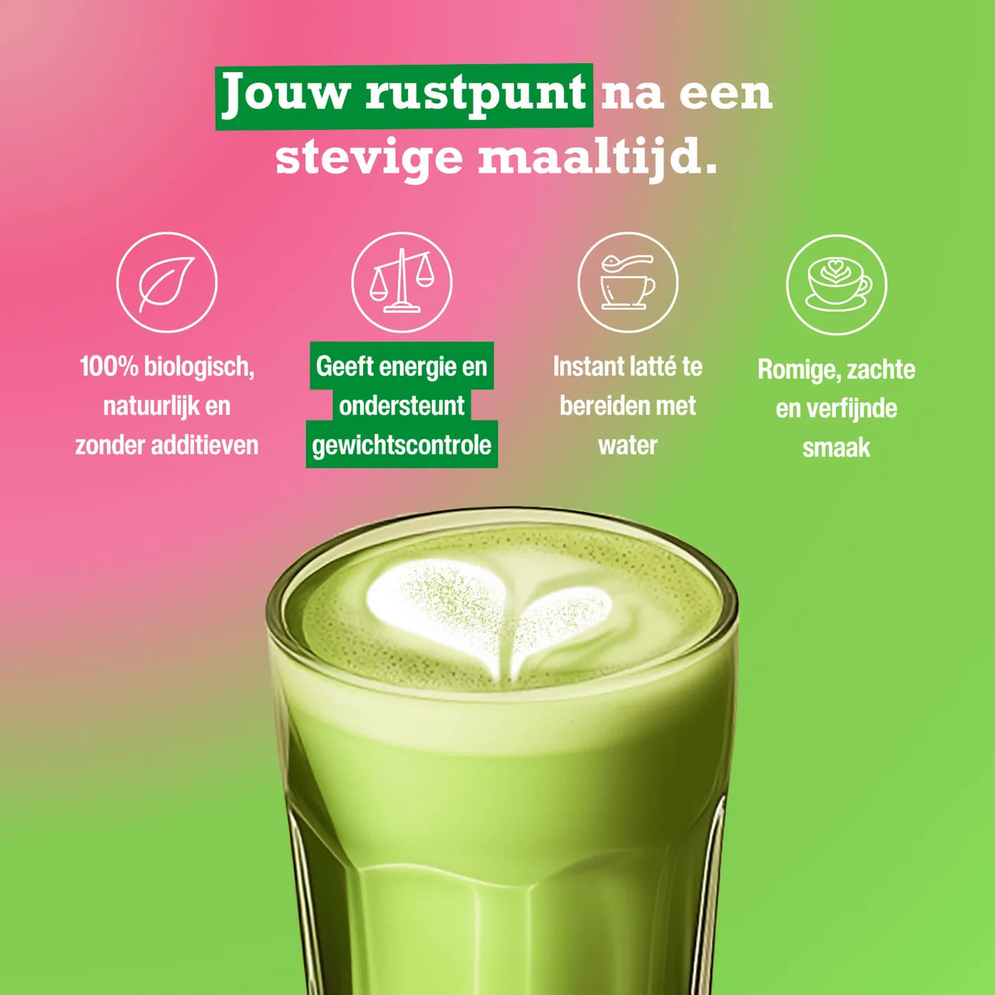 Purasana Matcha Latté Poeder (100 gr) - image 3