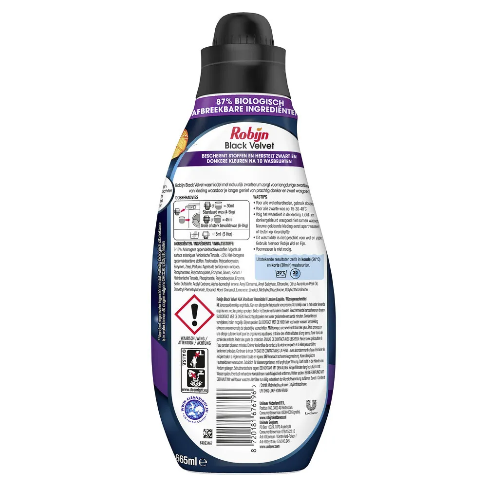 Robijn Wasmiddel - Klein & Krachtig Black Velvet (665 ml)