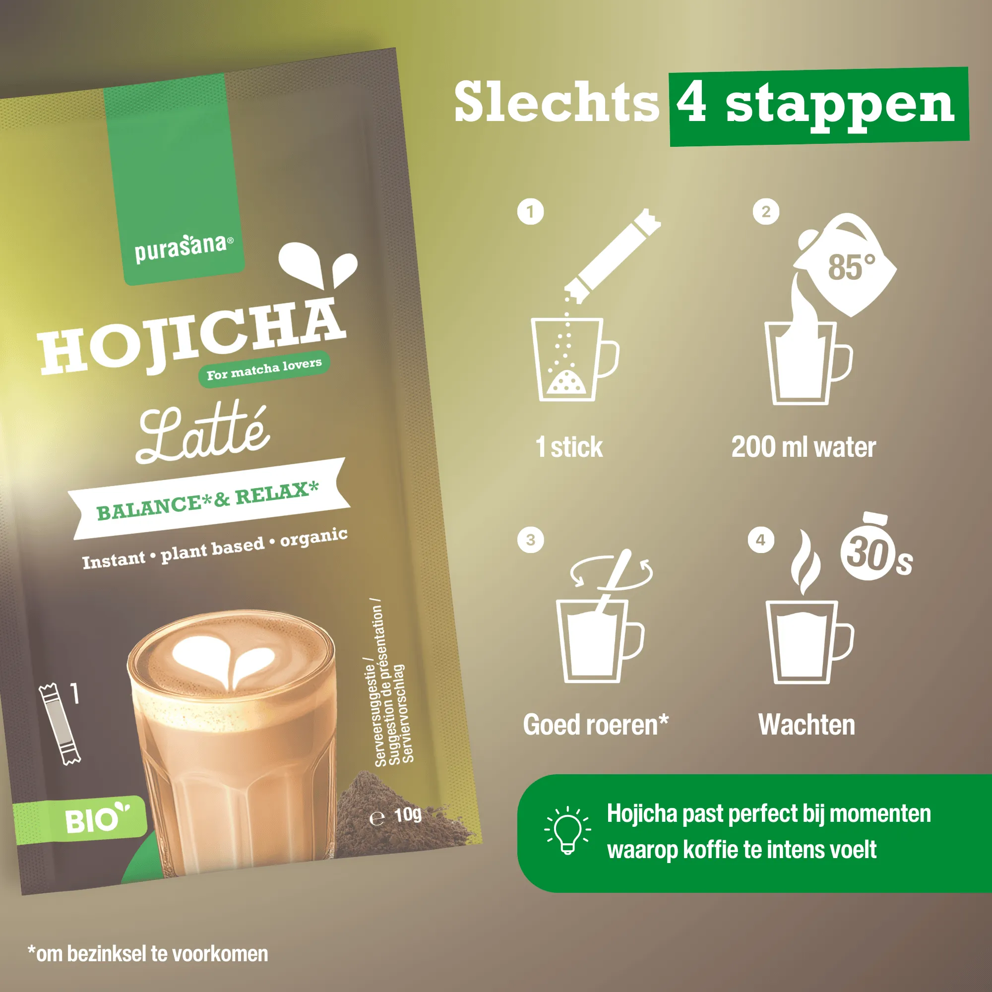 Purasana Instant Hojicha Latte 6x10g Bio (60 gr) - image 10