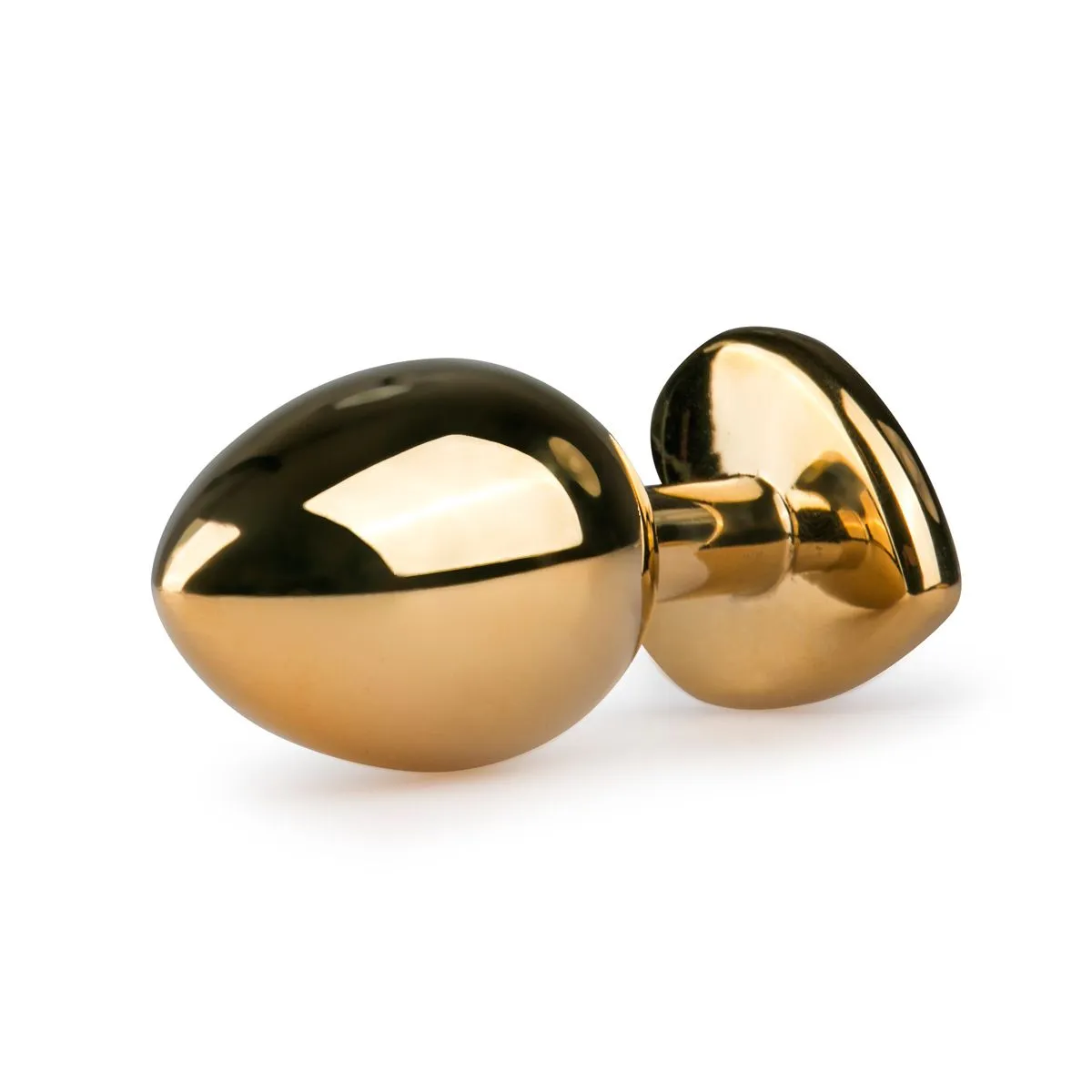 Easytoys Anal Collection - Metal Butt Plug with Pink Heart Stone Medium Goud (1 stuk) - image 2