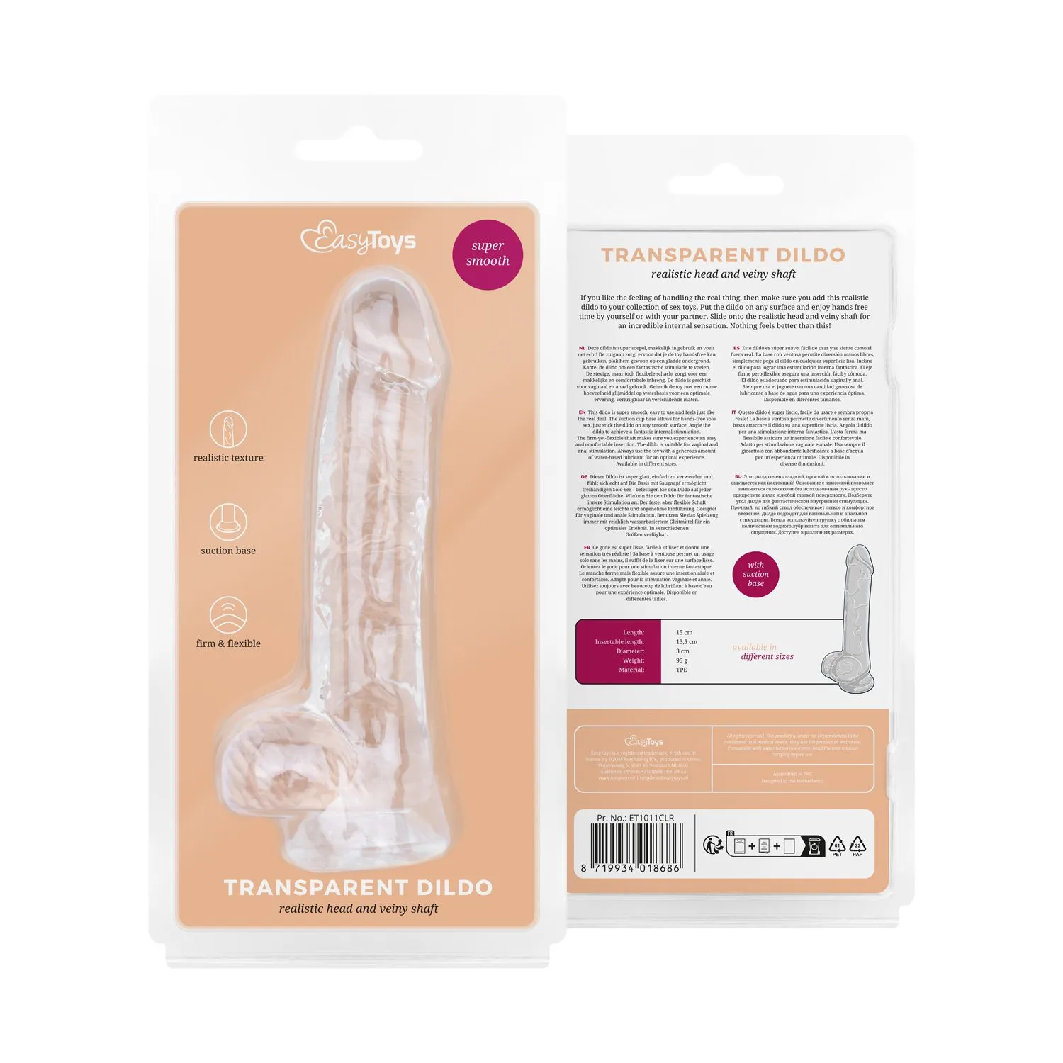 Easytoys Dildo Collection - Jelly Dildo with Balls 13.5 cm Transparant (1 stuk) - image 10