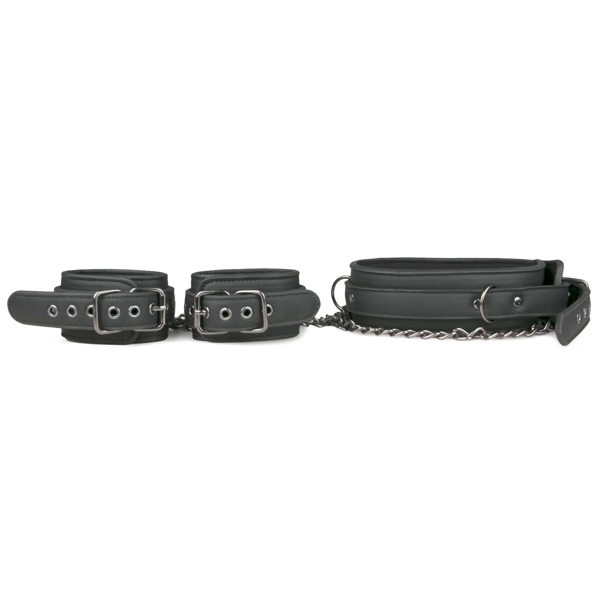 Easytoys Fetish Collection - Leather Collar with Hand Cuffs Zwart (1 stuk) - image 2