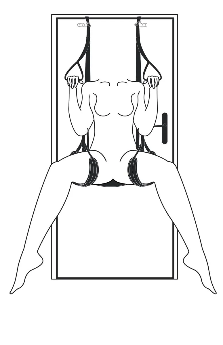 Easytoys Fetish Collection - Leg & Bum Support Over The Door Swing Zwart (1 stuk)
