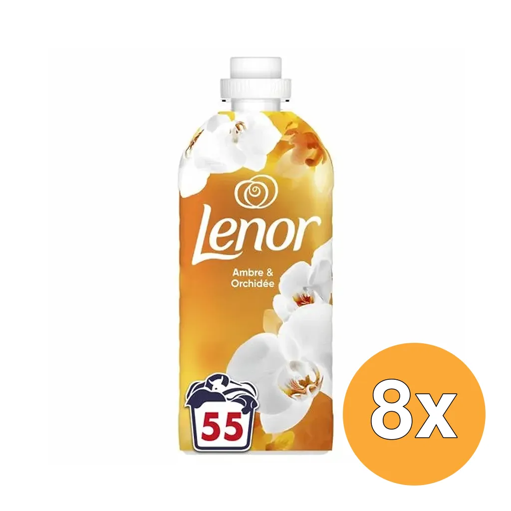 8x Lenor Wasverzachter Amber & Orchidee 55 Wasbeurten (1150 ml)