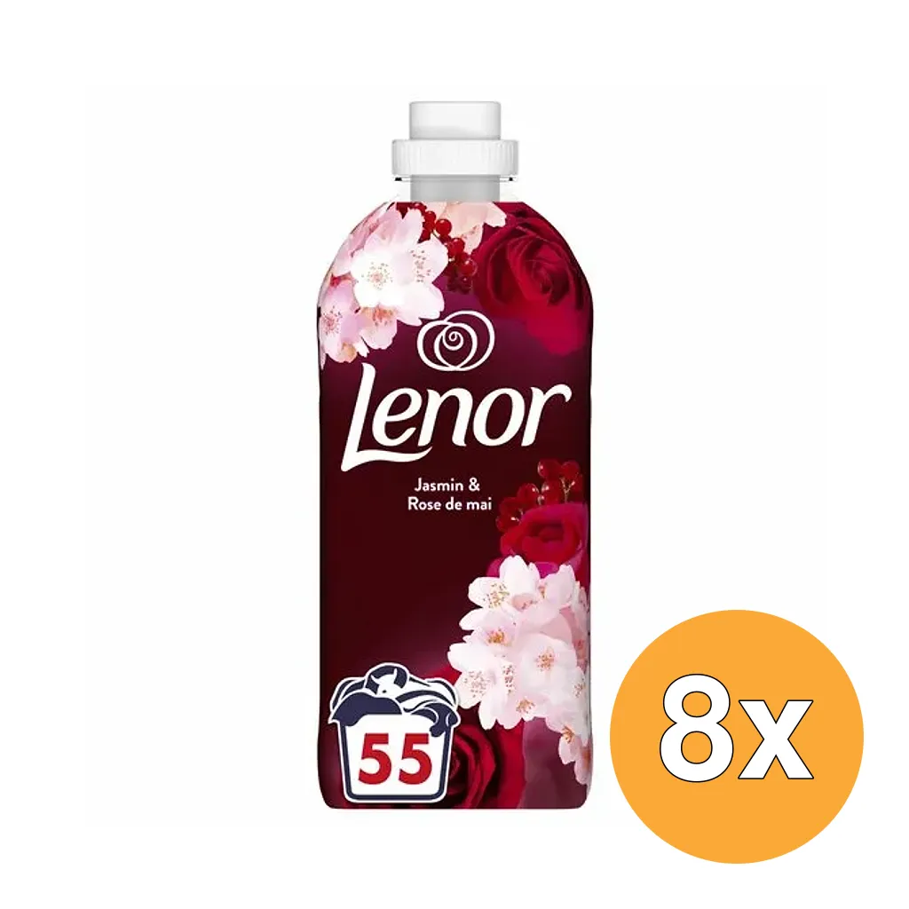 8x Lenor Wasverzachter Jasmijn & Roos 55 Wasbeurten (1150 ml)